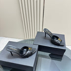Leather Heeled Mules