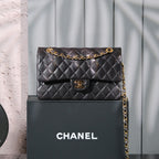 Classic Double Flap Bag – Black (20cm / 25cm)